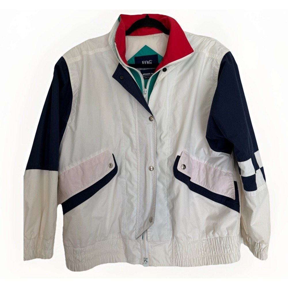 Vintage‎ 90s London Fog Colorblock Windbreaker Jacket Sailing Retro Sporty M